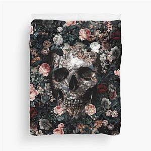 Skull and Floral pattern Duvet Cover