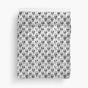 Smiling Gray Skulls Pattern Duvet Cover