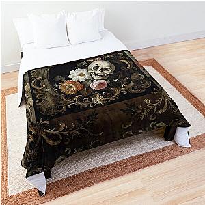 Antique Skull Floral Tapestry Comforter