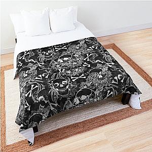 Black skull background-skull pattern funny Comforter