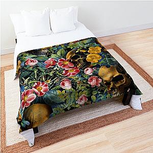 Skull and Flowers Pattern Comforter