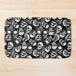 Creepy Scary Gothic Halloween Skull Painted Design for Shirts, Home Décor Bath Mat