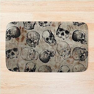 Distressed Halloween Vintage Skulls Pattern Bath Mat