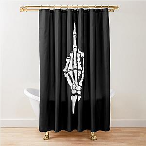 Skeleton middle finger Skull Halloween Shower Curtain