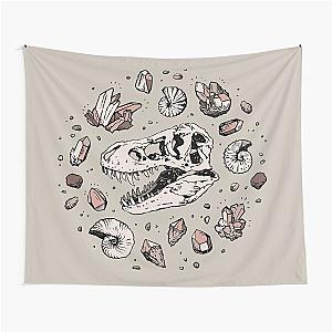 Geo-rex Vortex - Rose Quartz - Dinosaur Skull Fossil Art Tapestry