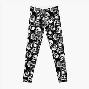 Creepy Scary Gothic Halloween Skull Painted Design for Shirts, Home Décor Leggings