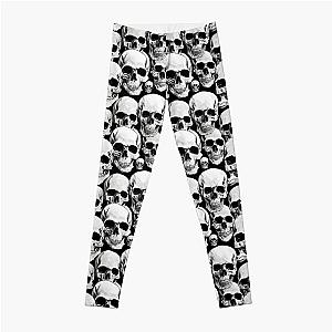 Skull and Bones Gothic Seamless Pattern Leggings