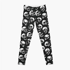 Vintage Apothecary Skulls Black Leggings