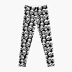 Monochrome Skulls: A Hypnotic Pattern in Black and White Leggings