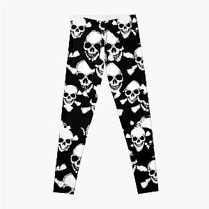 Skull Bones Black Grunge  Leggings