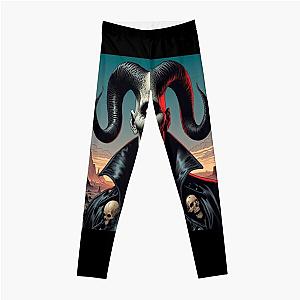 Demon Skull Lord: Dark Fantasy Art Leggings