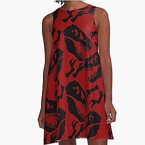 Black Skull Pattern A-Line Dress