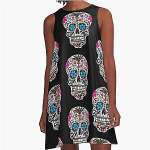 Sugar Skulls (Photo of Sequins - NOT REAL)  A-Line Dress