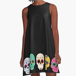 Sugar Skull Rainbow A-Line Dress