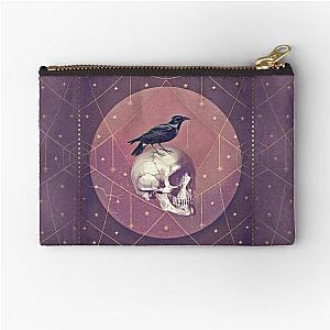 Crow and Skull Collage Zipper Pouch