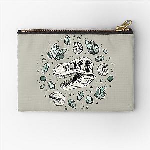 Geo-rex Vortex - Aquamarine - Dinosaur Skull Fossil Art Zipper Pouch