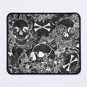 Black skull background-skull pattern funny Mouse Pad