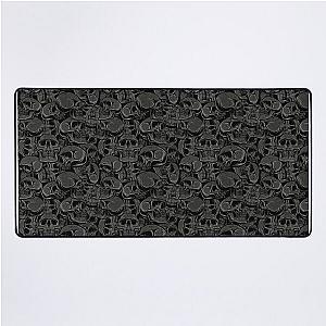 Black skulls pattern Desk Mat