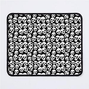 Monochrome Skulls: A Hypnotic Pattern in Black and White Mouse Pad