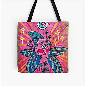 Skull Butterfly handmade illustration All Over Print Tote Bag