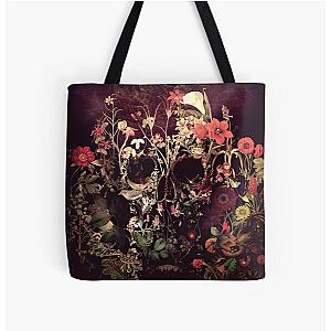 Bloom Skull All Over Print Tote Bag