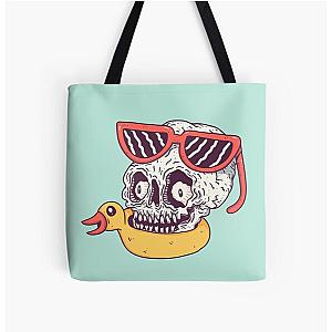 Beach Skull All Over Print Tote Bag