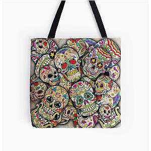 Sugar Skull Collage All Over Print Tote Bag