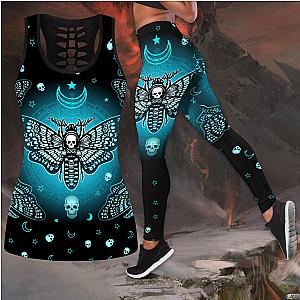 Skull Legging - Butterfly Love Skull and Tattoos tanktop & legging outfit for women