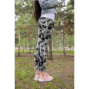 Skull Legging - 3D All Over Print Black Skull Legging