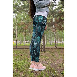 Skull Legging - 3D All Over Print Blue Skull Legging