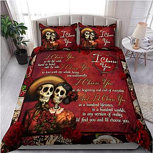 Skull Bedding - Sugar Skull Couple-I Choose You Love Gift Bedding Set Pi11082003