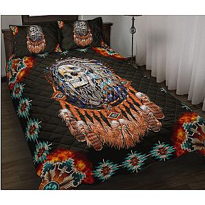 Skull Bedding - Native Skull 3D All Over Printed Quilt Bedding Set ML