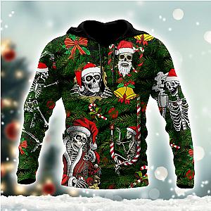 Skulls Merry Christmas 3D All Over Printed For Men And Women Shirts