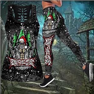 Skull Legging - Merry Chrismas and Happy new yeah skull santa legging + hollow tank combo outfit HHT15082003