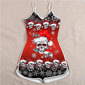 Christmas Skulls 3D Romper For Women Pi19092001