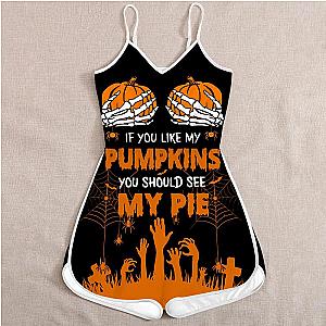 Pumpkins For Halloween 3D Romper For Women TN21092003