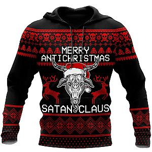 Skull Hoodie - Satanic Claus Hoodie For Men And Women JJWST15102001