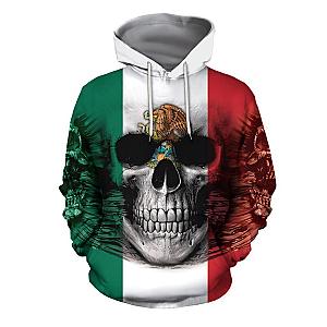 Skull Hoodie - 3D All Over Mexican Skull Hoodie