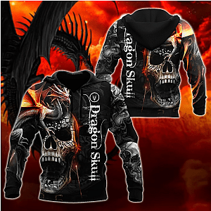 Skull Hoodie - Awesome Dragon On Skull Hoodie For Men And Women MEI