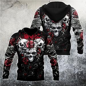 Skull Hoodie - Unique Skulls And Roses Hoodie For Men And Women MEI