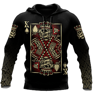 Skull Hoodie - Beautiful Poker Skull Hoodie For Men And Women MEI