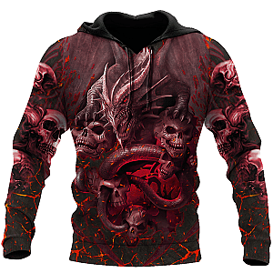 Skull Hoodie - Amazing Skull Dragon All Over Printed Hoodie For Men And Women MEI