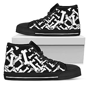 Skull Shoes - Bones pattern high top shoes PL18032010