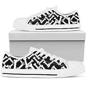 Skull Shoes - Bones pattern low top shoes PL18032009