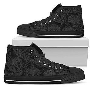 Skull Shoes - Dark sugar skull high top shoes PL18032001