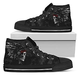 Skull Shoes - Native american skull pattern high top shoes  PL18032024