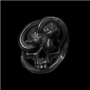 Bones Snake Winding Skull Ring