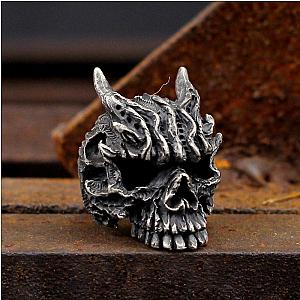 Metal Gothic Black Asura Skull Stainless Steel Rings