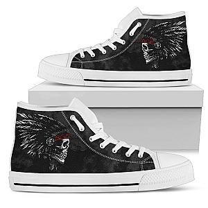 Skull Shoes - Native american skull pattern high top shoes  PL18032025