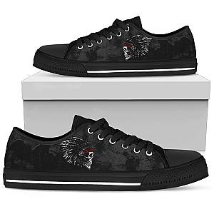 Skull Shoes - Native american skull pattern low top shoes PL18032026